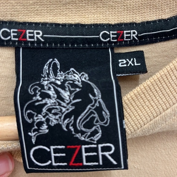 Vintage‎ Cezer Men's 2XL Beige Long Sleeve Crewneck Streetwear Top - Picture 5 of 8